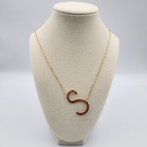 Elegant Gold Plated Necklace with S Pendant